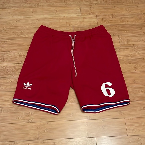 adidas Other - 2000s Vintage Adidas Men's Dr.J (Julius Erving) Red Basketball Shorts #6 XL